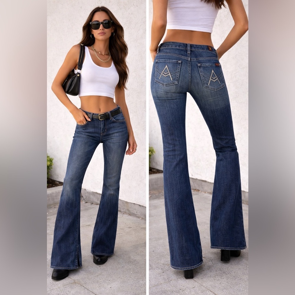 7 For All Mankind A Pocket low rise flare jeans